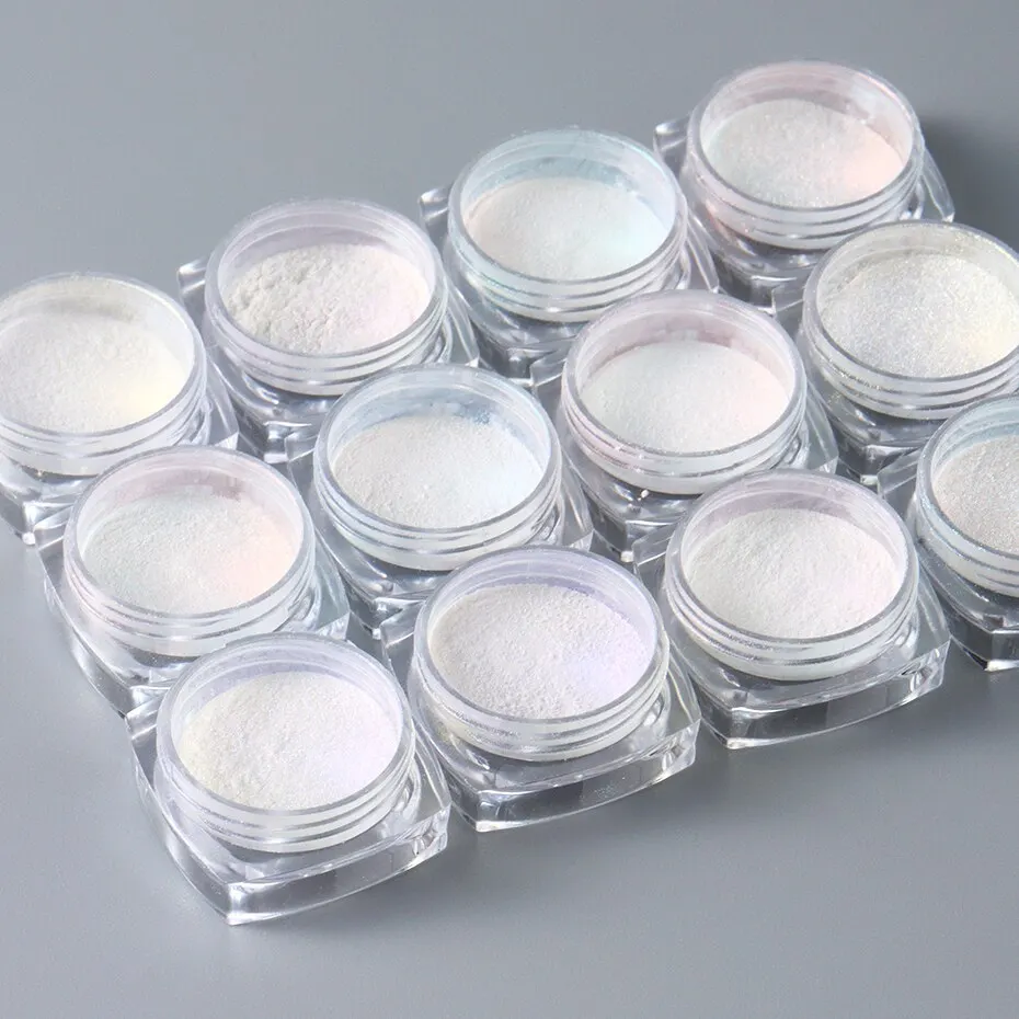 Nail Pigment 12pcs Aurora Neon Shimmer Glitter Ice Muscle Nail Pigment Powder Fine Chrome Rubbing Dust Mirror Polish Decorations