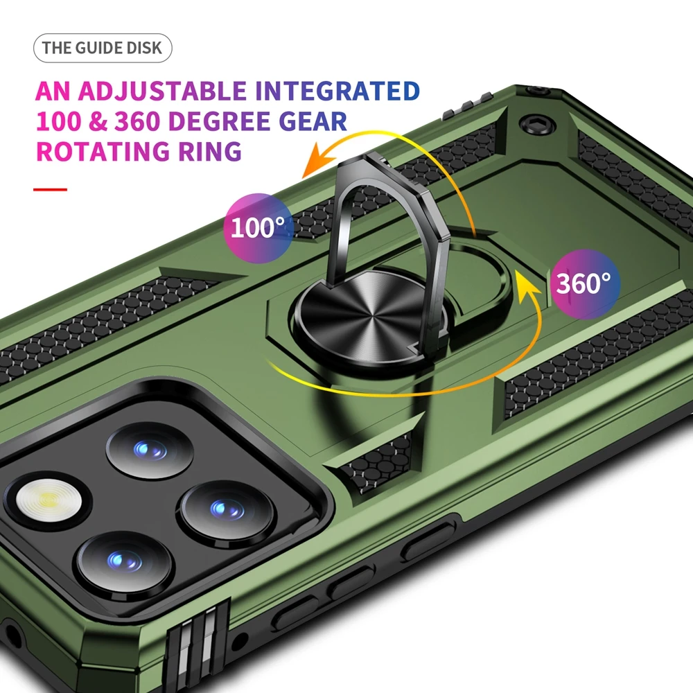 Durable Armor Phone Case with 360° Metal Ring Holder Cover