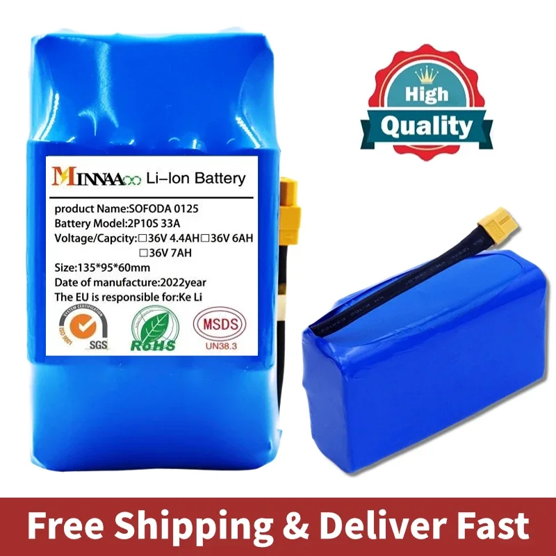 

36V 12Ah 10s2p Battery Packs Rechargeable Lithium Ion Battery for Electric Self Balancing Scooter HoverBoard Unicycle