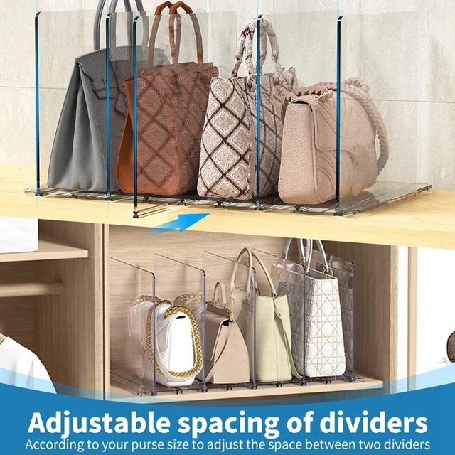 Purse Organizer For Closet, Shelf Dividers For Closet Organization  Adjustable Plastic Handbag Organizers For Closets Durable - AliExpress