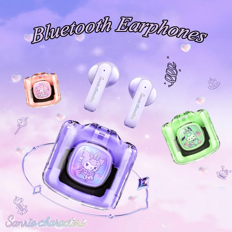 

Bluetooth-наушники Sanrio Space Capsule, беспроводные наушники Kuromi My Melody, Подарочная Музыкальная гарнитура Cinnamoroll с шумоподавлением