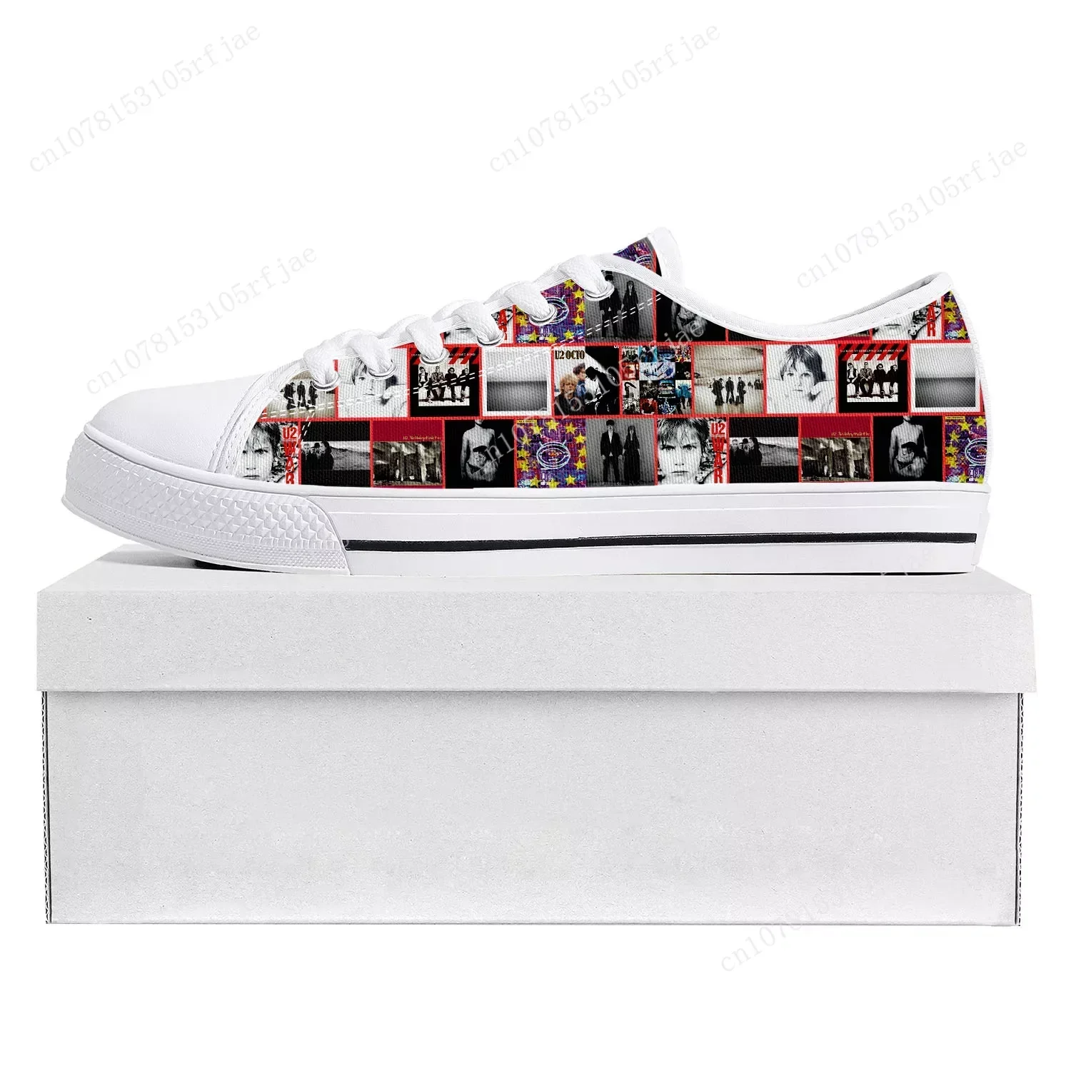 U2 Rock Band Fashion Punk Low Top High Quality Sneakers Mens Womens Teenager Canvas Sneaker Casual Couple Shoes Custom Shoe 2
