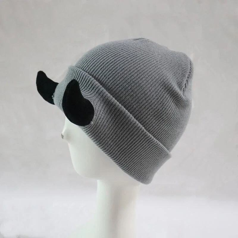 Autumn and Winter Devil Horn Hat Warm Knitted Wool Hat Halloween Horn Baotou Bean Bean Hat New Funny Hip Hop Hat 2