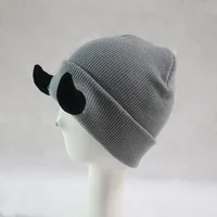 Autumn and Winter Devil Horn Hat Warm Knitted Wool Hat Halloween Horn Baotou Bean Bean Hat New Funny Hip Hop Hat 2