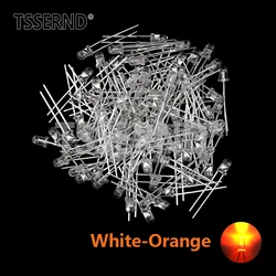 Vibrant 3mm LED Diode Pack: 100-Piece Assorted Color Kit (100pcs White-Orange)