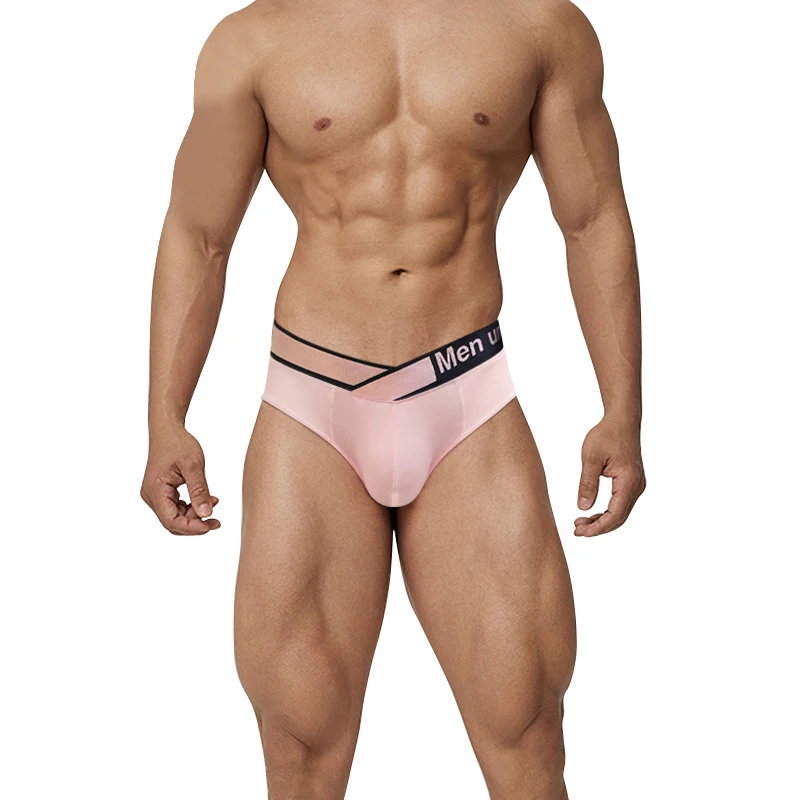 New big V belt sexy men's briefs laser gradient waist comfort seamless low-rise underwear