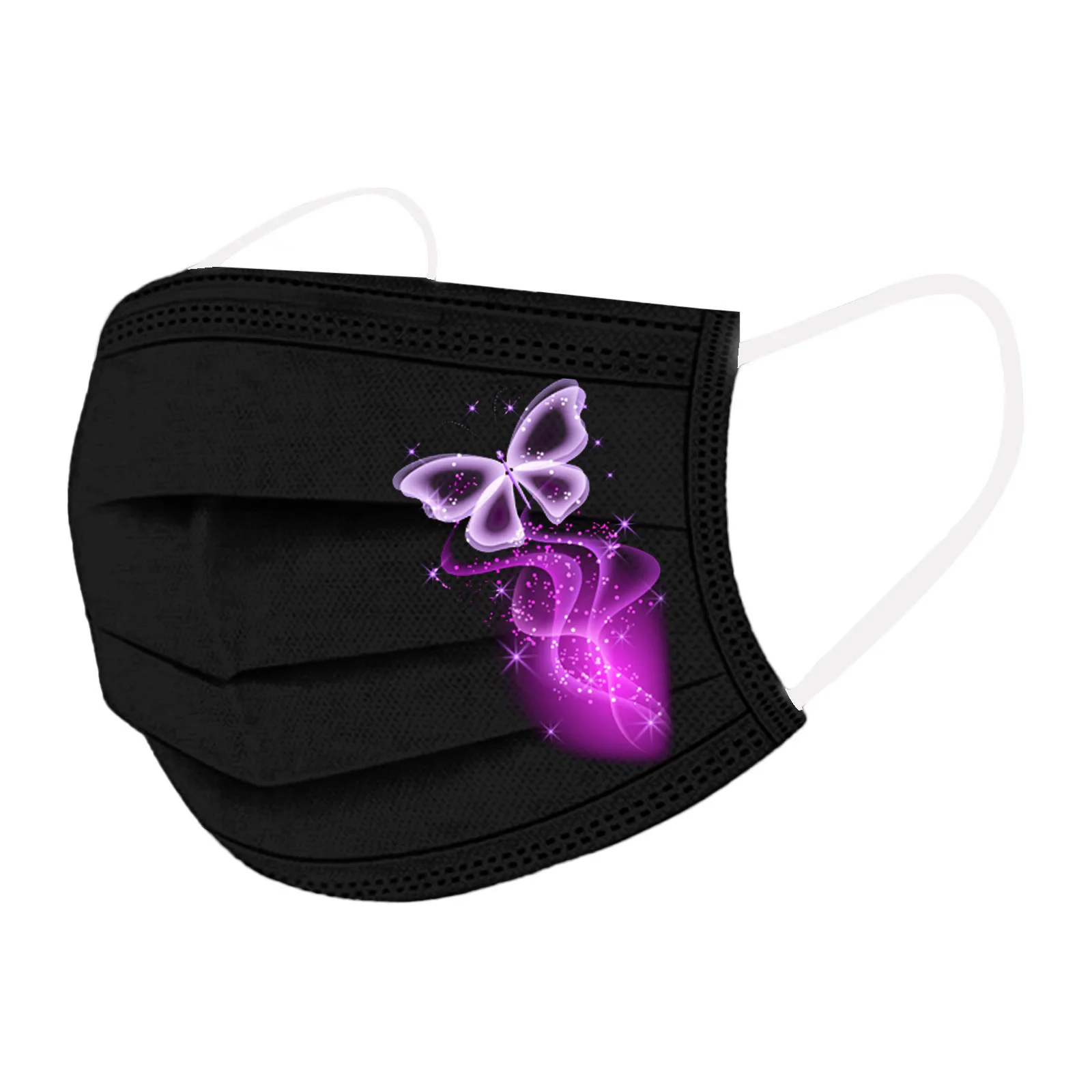10PCS Adult's Butterfly Printed Mask Disposable Protective Face