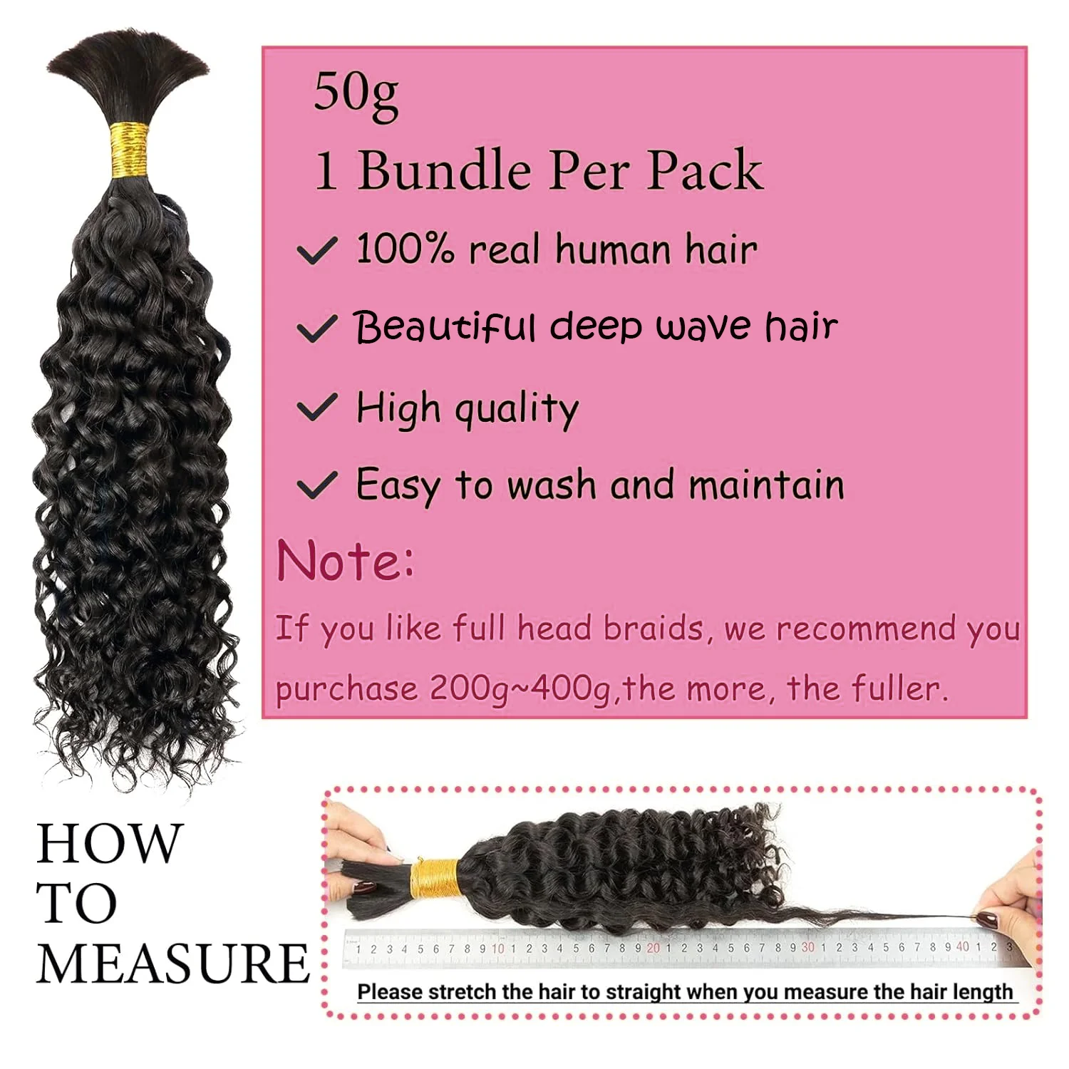 Bulk Human Hair No Weft For Braiding Curly Deep Wave Full Ends Extensions 50G/Bundle For Boho Braids human hair extensions braiding hair extensions human braiding hair