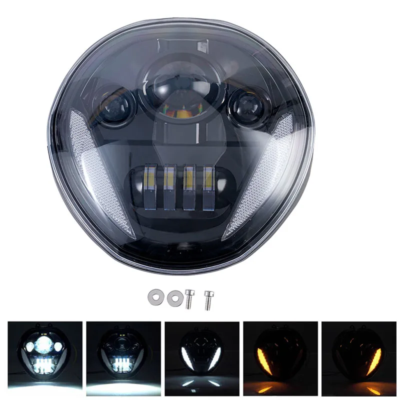 For Harley Vrod Black Headlight Lamp For Harley V Rod VROD VRSCA VRSC Headlight VRSC/V-ROD Motorcycle Vrod Led Halo Ring DRL - 201355758 - View #9