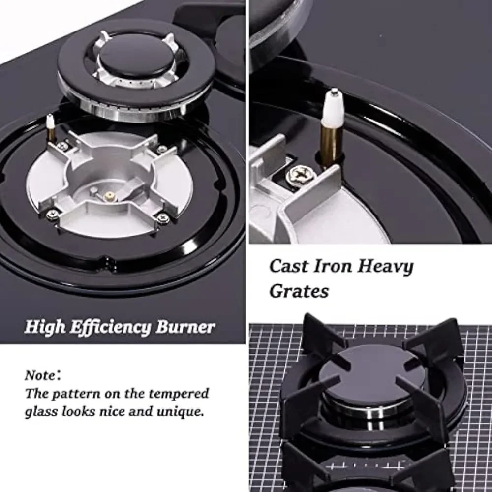 30 Cooktop gas, 5 Burners gas stovetop 30 inch,Gas Stove Gas Hob Stovetop Tempered Glass Cooktop 3