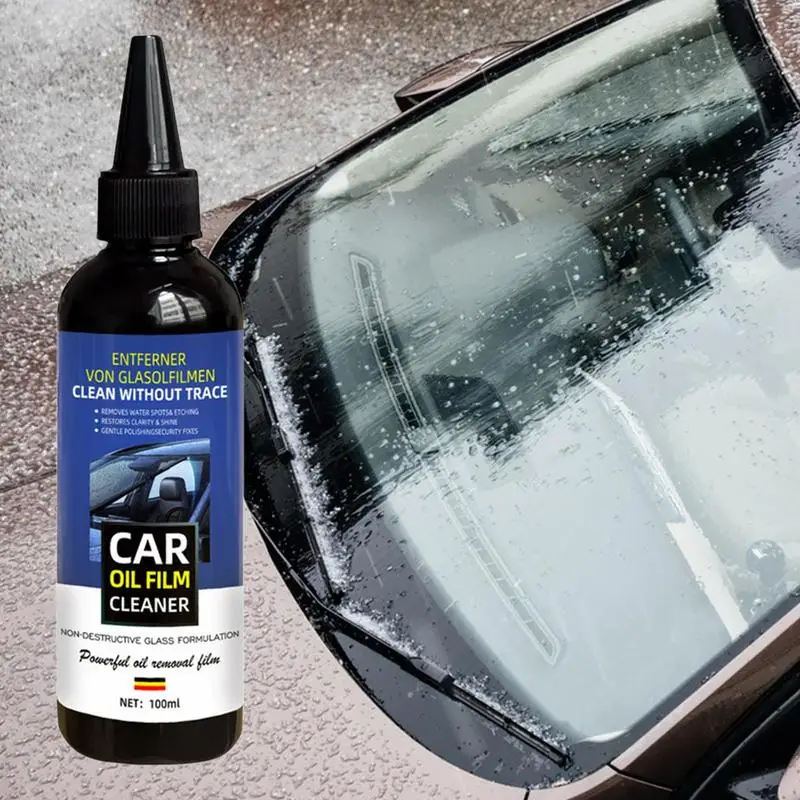 

Car Glass Oil Film Cleaner 100ml Universal Auto Glass Polishing Agent Waterproof Windshield Stain Water Spot Removal Liquid