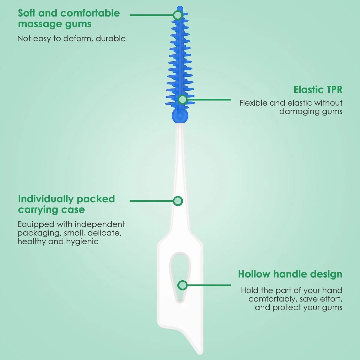 160Pcs Interdental Brush Toothpick Soft Silicone Tooth Picks Comfy Dental Tooth Cleaning Tool Floss Stick Ultra Tight Bristles