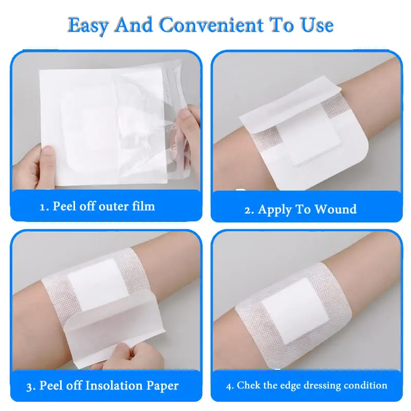 10pcs Sterile Dressing Waterproof Breathable Cushion Adhesive Plaster Wound Hemostasis Sticker First Aid Bandage Emergency Kit