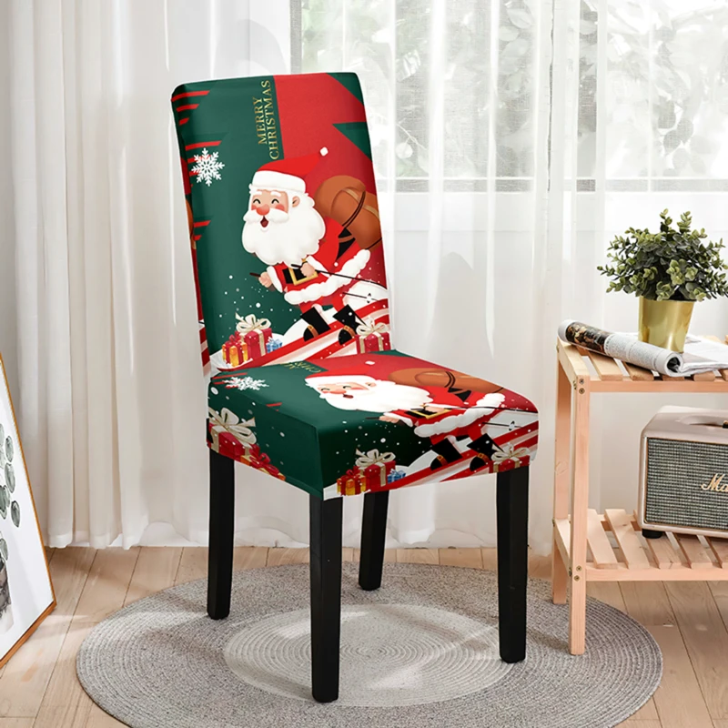 Christmas chair cover full package applicable decoration elastic chair covers high back dining chair cover atmosphere