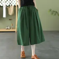 Women's Shorts Baggy Half Mid Length Female Short Pants Knee Loose Cotton Elastic Waist Wide Bermuda Cheap Kpop New in Low Price - Image 2