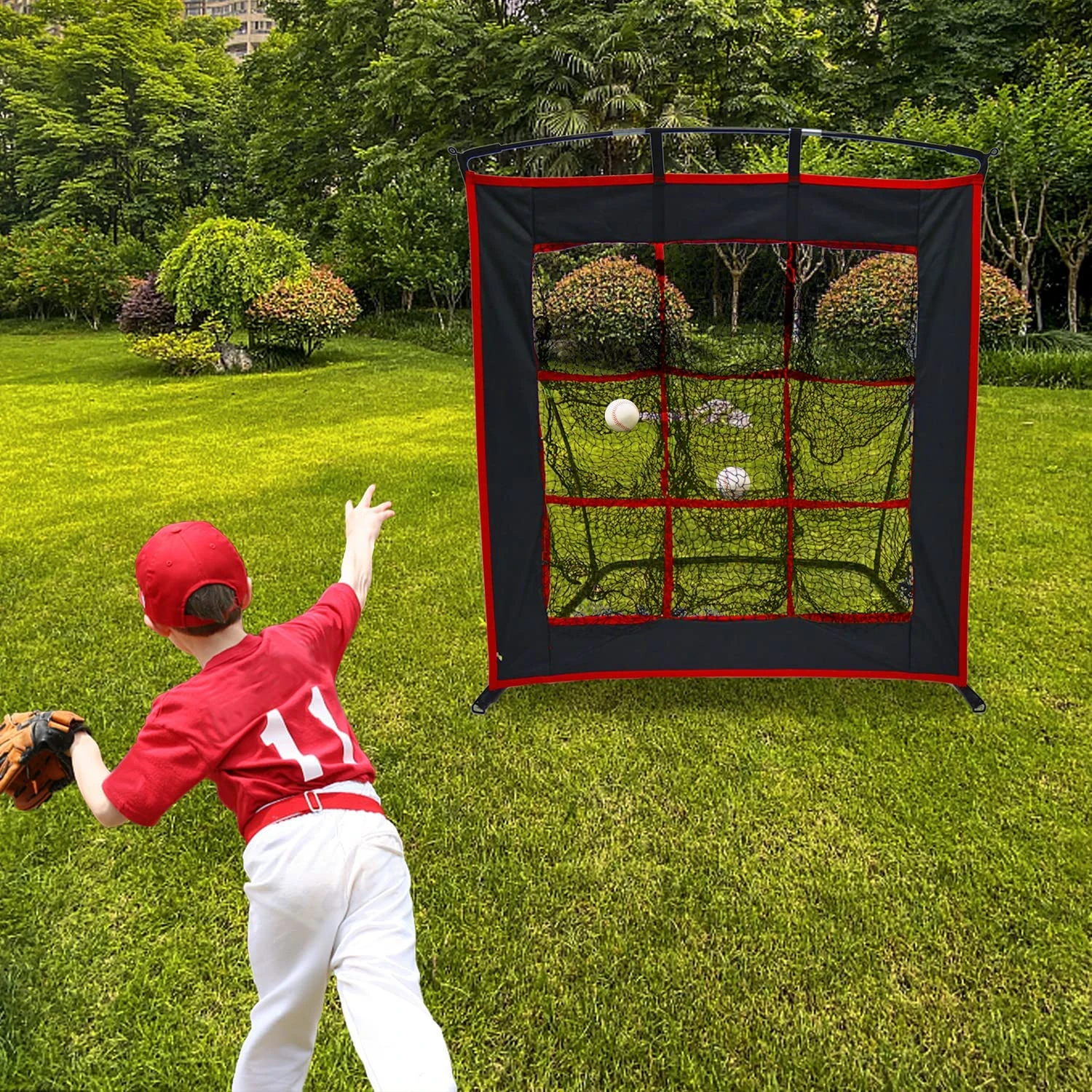 Kapler Baseball Softball Pitching Net With Strike Zone 9 Pocket Heavy