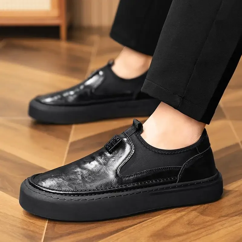 

Moccasins Men's Shoes Business British Style Casual Working Leather Shoes Slip-on Genuine Leather Moccasins