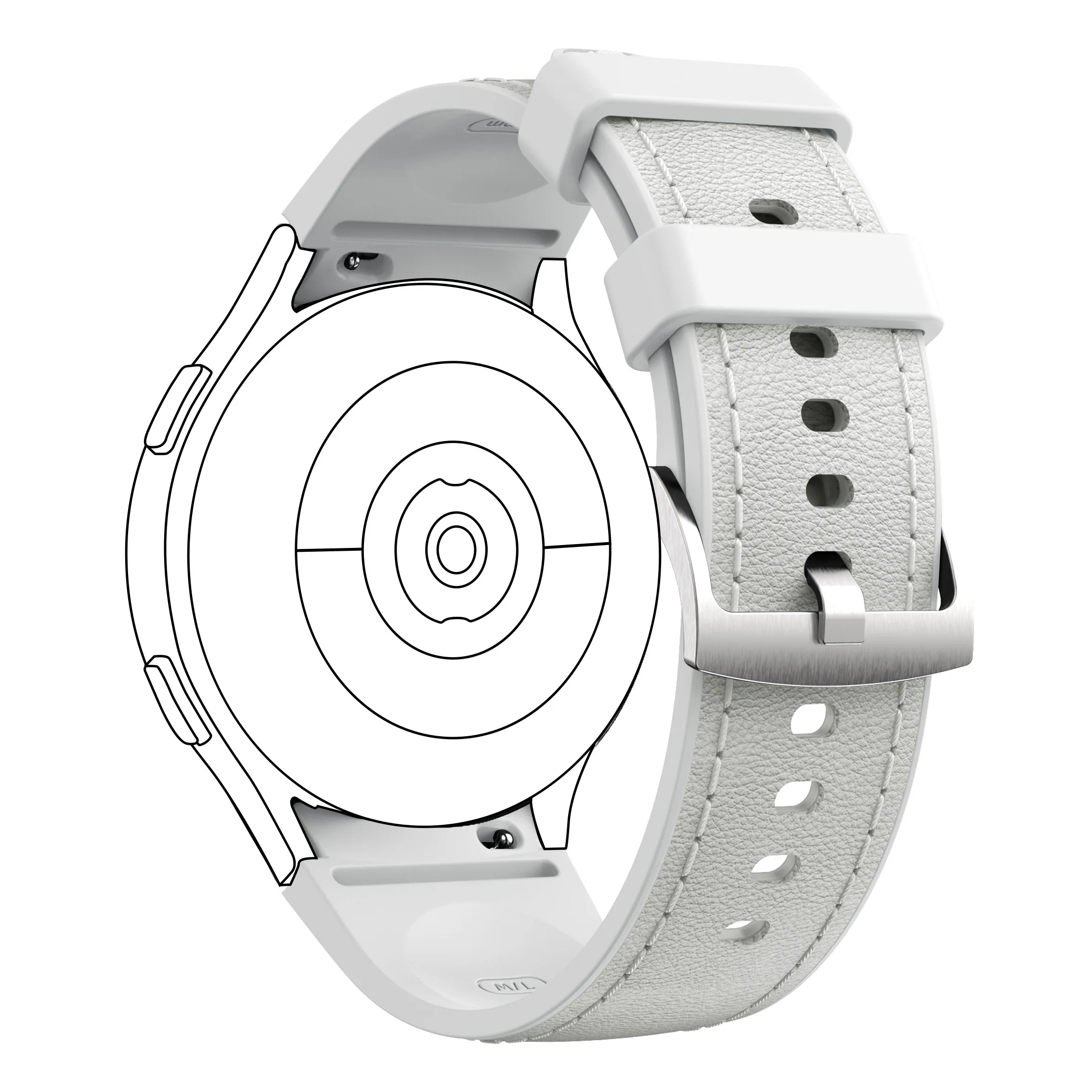 Premium Genuine-Like Leather Watch Strap with Secure Buckle - Classic and Durable Design