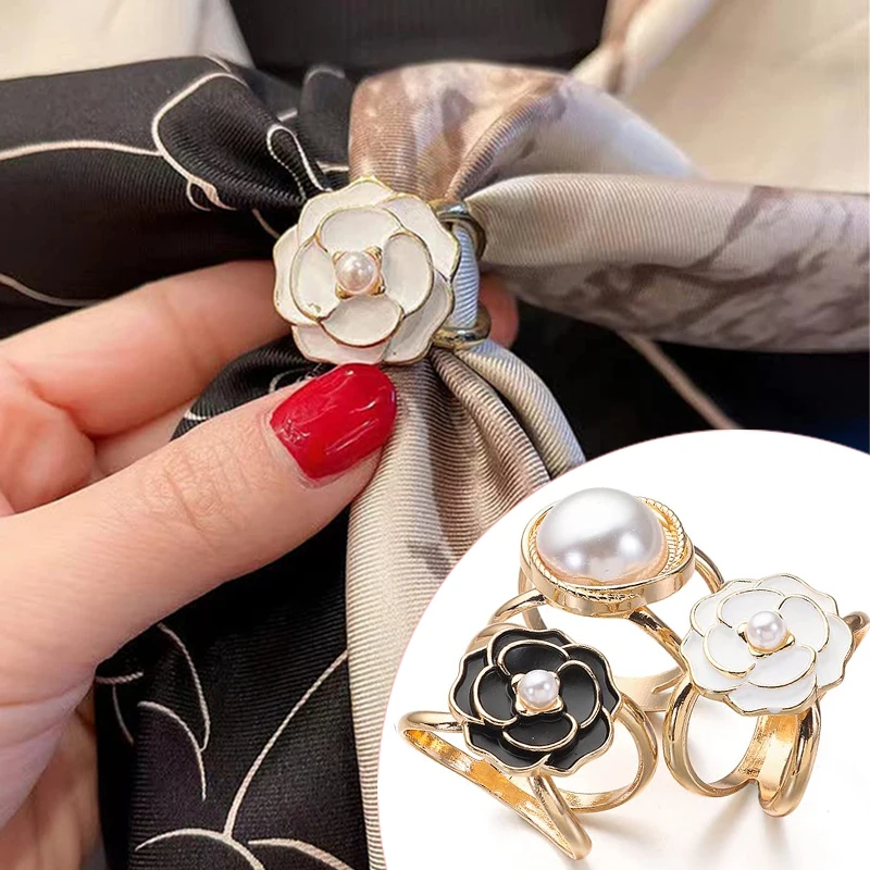 Hot Women Shawl Ring Clip Scarves Fastener Crystal Silk Scarf Buckle Brooch  Wedding Fashion Jewelry Female Classic Gift 3 Styles