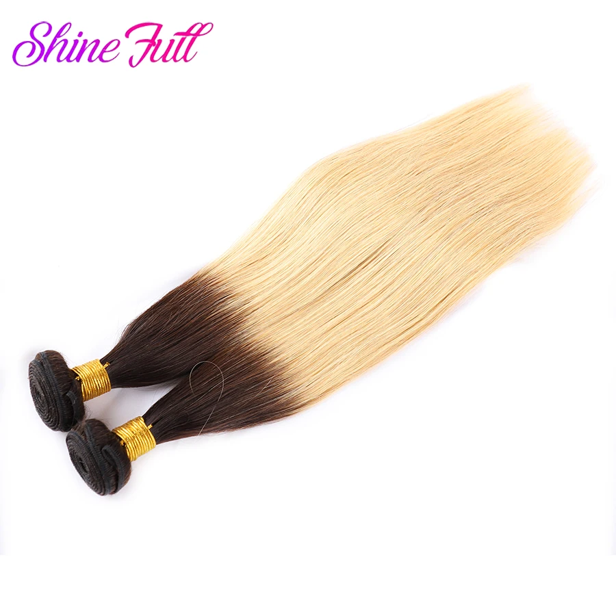 Radici nere 613 tessuto dei capelli umani 1/3/4 fasci capelli umani lisci biondi 1B 613 Ombre fasci di capelli lisci brasiliani Re