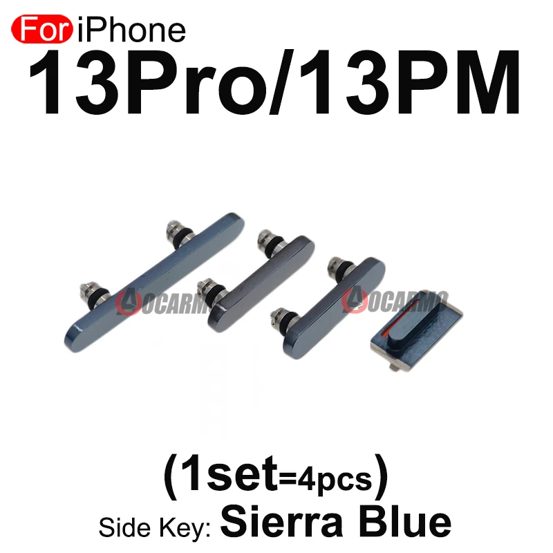 Aocarmo Side Key Power On Off Volume Mute Buttons Replacement Parts For Apple iPhone 13Pro 13 PRO Max Graphite Alpine Green Blue
