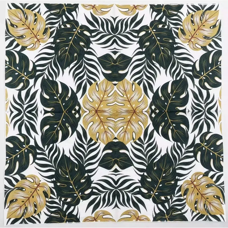 Colourful Printed Napkins Leaves 2 Layers Wood Pulp Paper Folding Disposable Paper Placemats Party Napkins 20pcs/pac 33cm