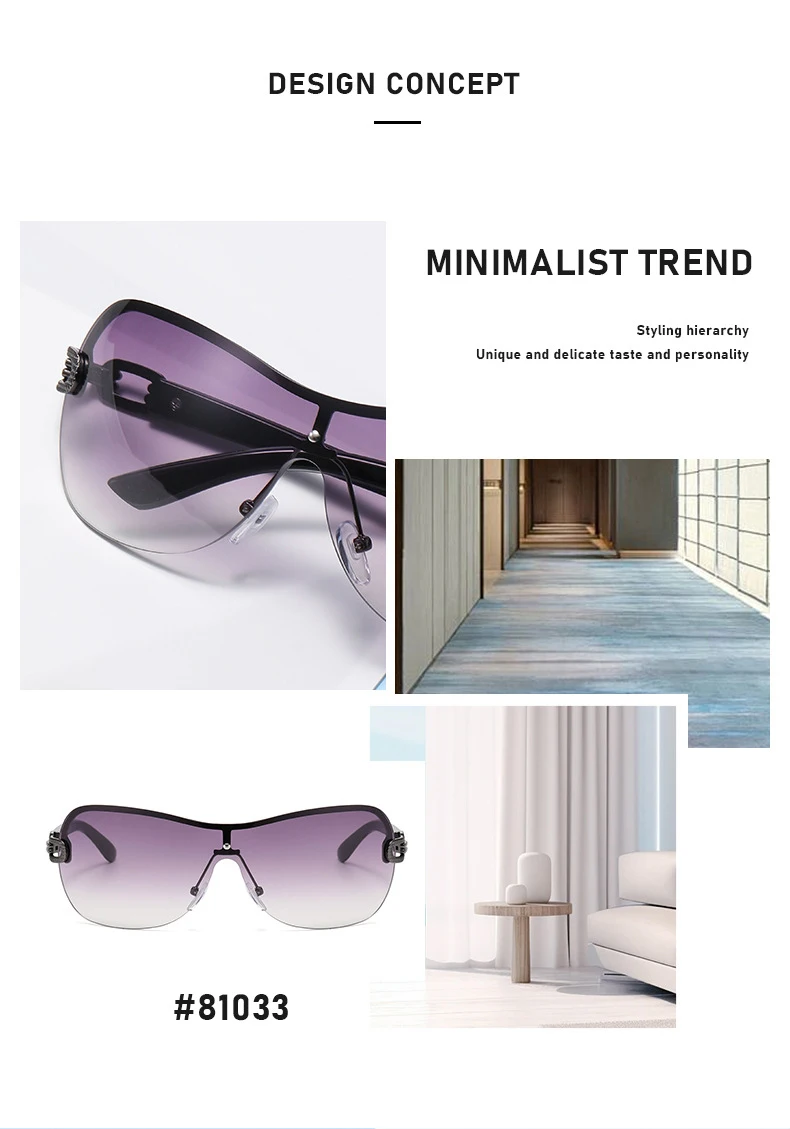 2025 Neue einteilige Sonnenbrille im Retro-Stil, vielseitige Wickelbrille, modische All-in-One-Sonnenbrille für Damen 81033 – Detail 2