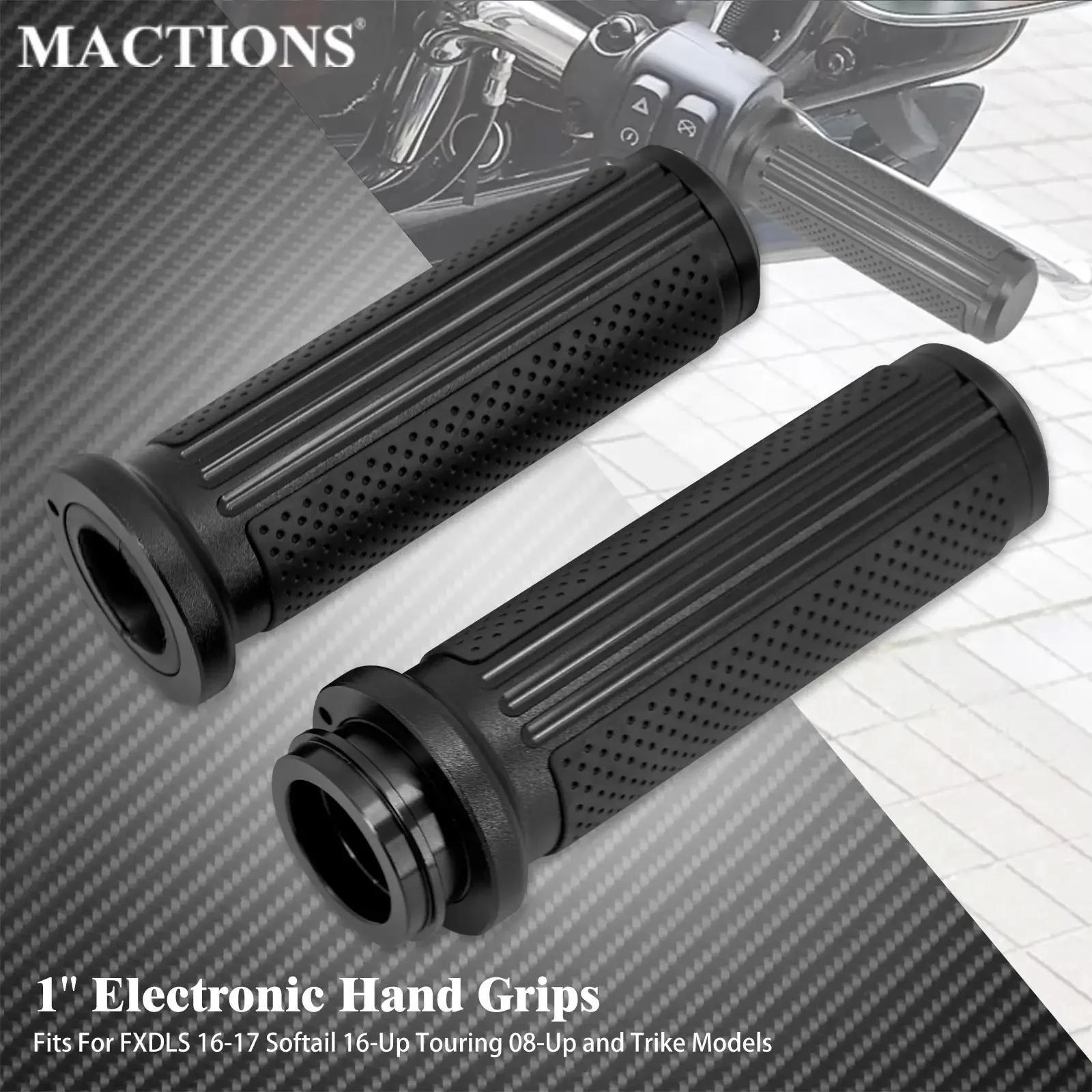 thumbnail image 2 of 1" Handlebar Electronic Throttle Hand Grips For Harley Street Glide FLHX 08-23 2 of 14