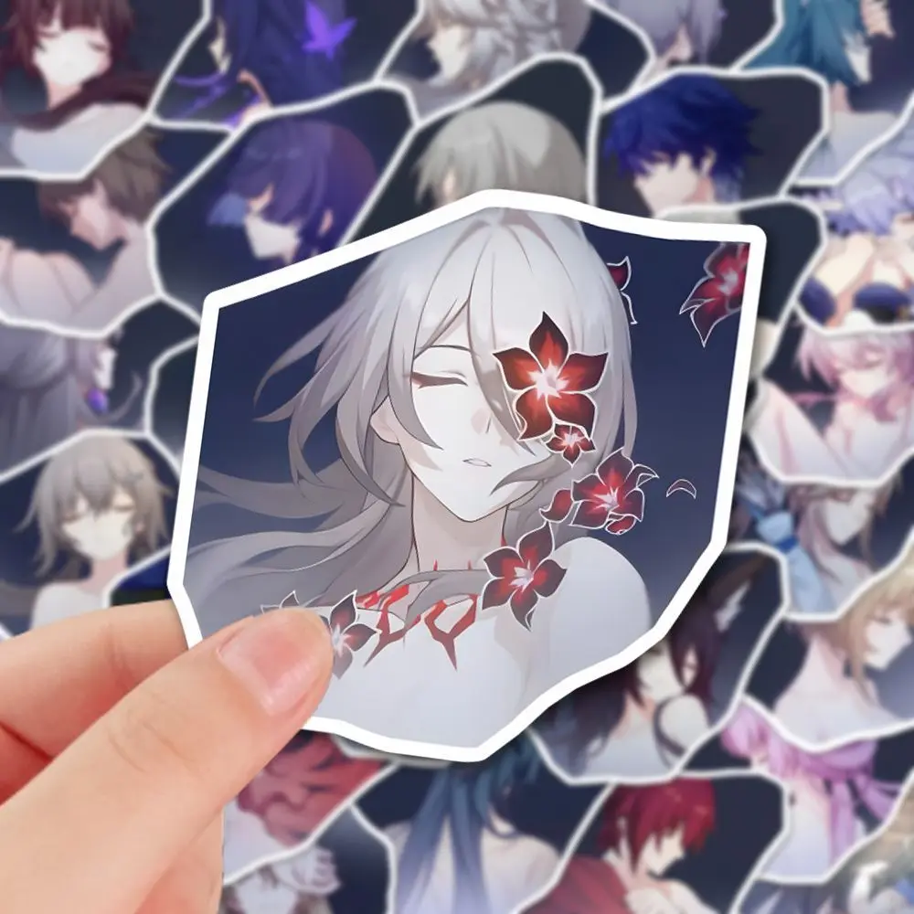 

Китайская игра Honkai: наклейки со звездами на рельсах, Мультяшные наклейки «сделай сам», наклейки на стол, ноутбук, наклейки на чашки с водой