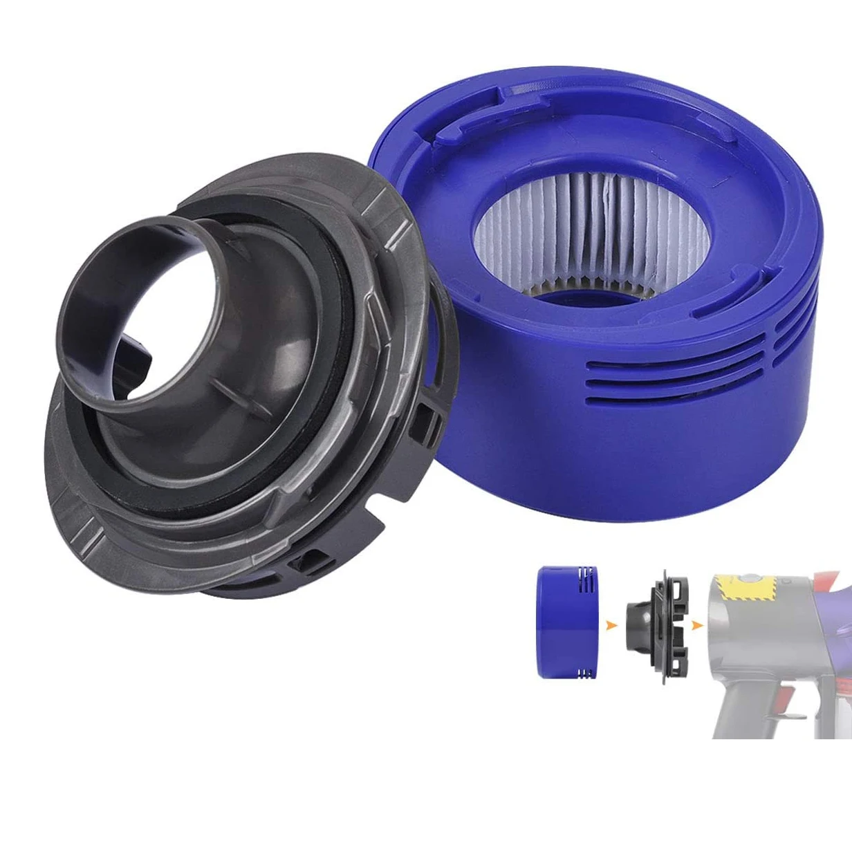 Coperchio Posteriore Motore Per Aspirapolvere V7 V8 – Kit Di Ricambio Con Leva, Filtro Lavabile