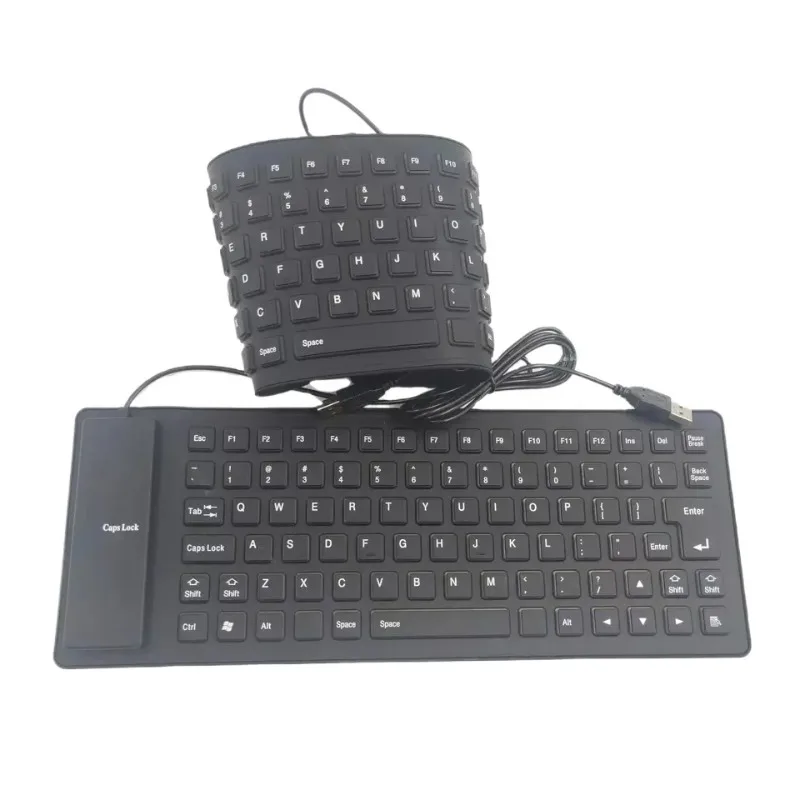 Foldable Silicone Keyboard - Silent, Waterproof, Dustproof, Soft Touch, USB Wired