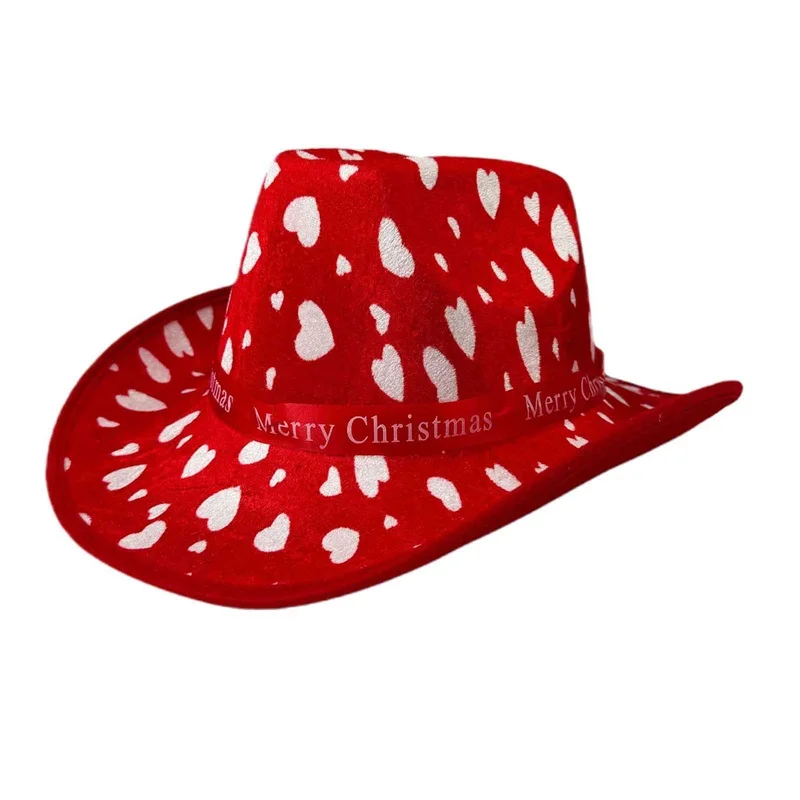 Christmas Cowgirl Hats Adults Christmas Jazz Hats for Holiday Cosplay Costumes Party Supplies