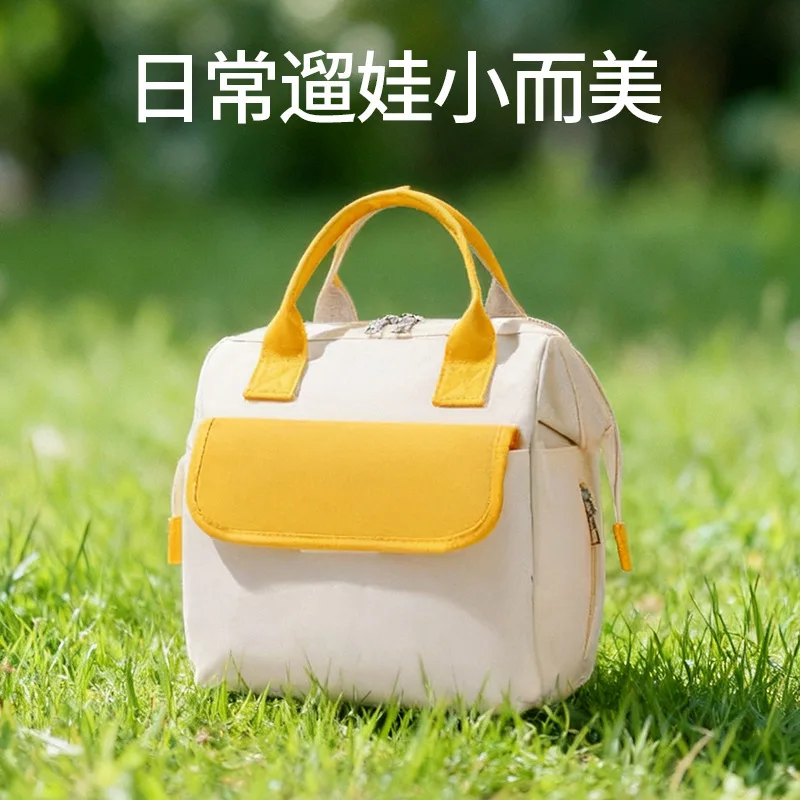 Borsa per pannolini per bambini alla moda Borsa per maternità per mamma di grande capacità Borsa impermeabile per pannolini multifunzionale portatile per attività di cura del bambino - immagine 2