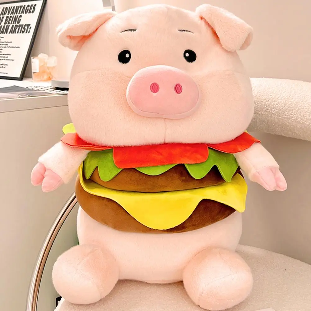 Comfortable Plush Pig Adorable Hamburger Pig Plush Doll Soft Stuffed Toy for Kids Home Decoration Girlfriend Birthday Gift 25cm tardigrade plush toy lovely cartoon soft stuffed pillow doll for kids birthday gift cute home decoration