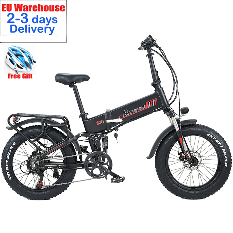 

Randride YX20 20inch Electric Bike 1000W 48V 17Ah E-bike Man 4.0 Fat Tire Folding Electric Bicycle Adult for Cycling