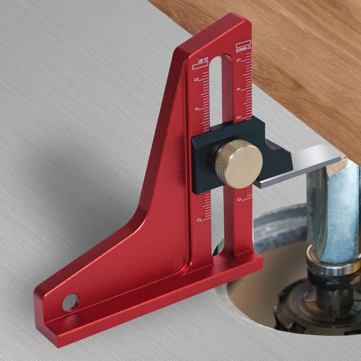 Jauge De Hauteur De Scie à Table En Alliage D'Aluminium – Outil De Mesure Profondeur 0-60mm Avec Double Échelle Métrique/Impériale