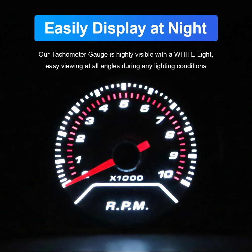 자동차 타코미터 타코 0-10000 RPM 게이지 범용, 4 6 8 실린더 엔진, 자동차 SUV 미터, 내부 부품 액세서리, 52mm