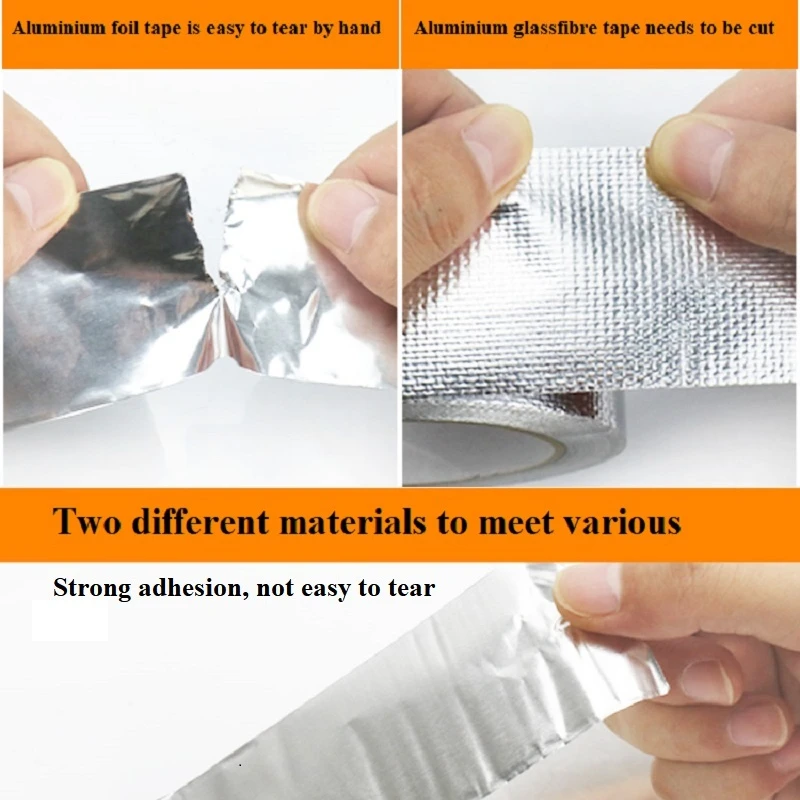 Aluminum Foil Tape Thickness Aluminum Foil Adhesive Tape Fireproof Heat Resistant Conductive Tape High Viscosity Moisture Proof Self Adhesive