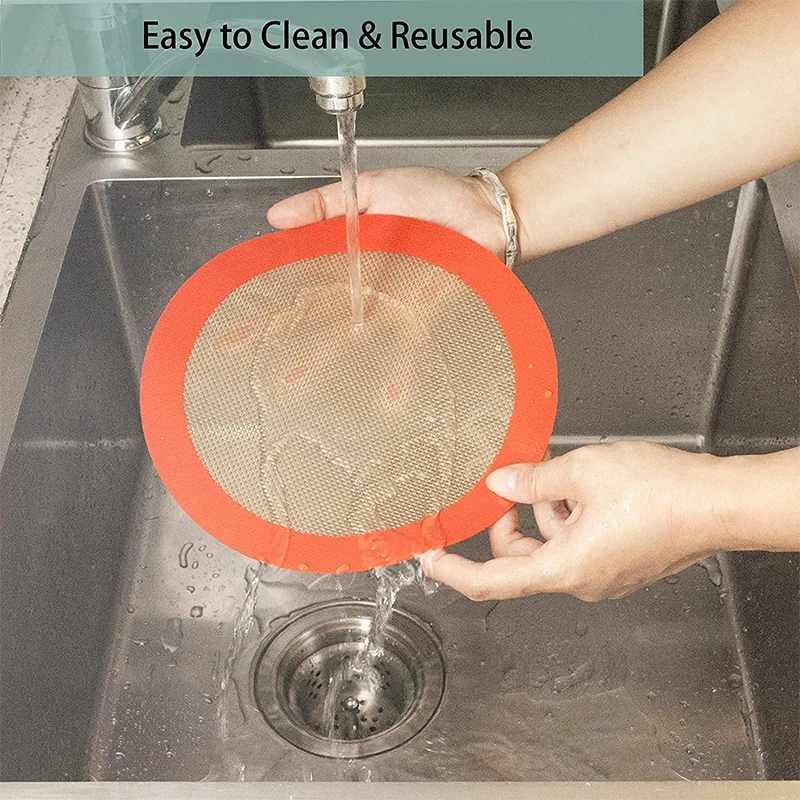Round Silicone Non-Stick Reusable Baking Mats - Easy Clean, Food Grade
