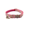 Hand Knitting Flower Pet Collar With Bell Colorful Retro Style Cat Collar Adjustable Safety Necklace For Puppy Cat Accessories 6