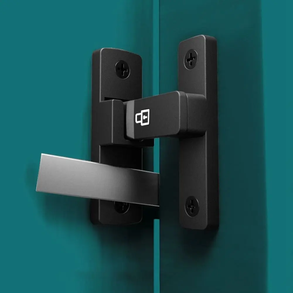 Luminous Door Buckle Zinc Alloy Non Perforated Anti-theft Door Latch 90&deg;/180&deg; Sliding Lock Positioning Latch Hardware