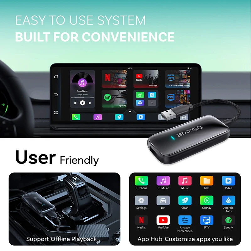 OTTOCAST Play2Video Ultra Wireless CarPlay Android Auto