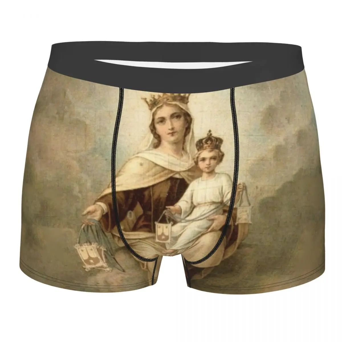 

Male Funny Our Lady Of Mount Carmel Underwear Catholic Virgin Mary Boxer Briefs Soft Shorts Panties Underpants