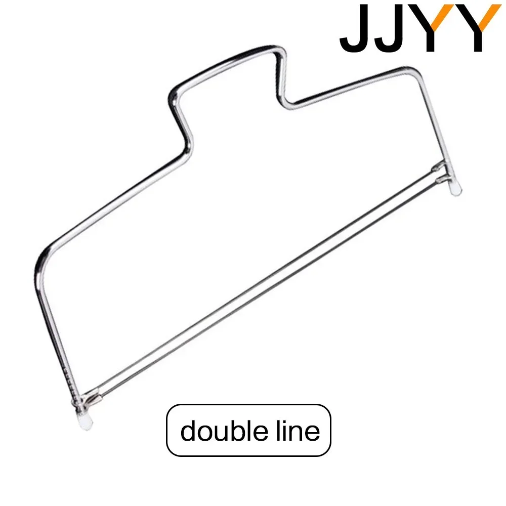 JJYY 조절 가능한 DIY 더블 빵 칼, 내구성 레벨러, 스테인레스 스틸 케이크 베이킹 도구, 주방 도구