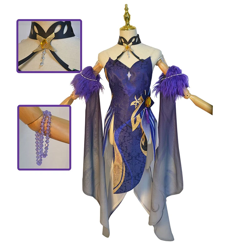 

Game Genshin Impact Ningguang Latern Rite Cosplay Costume New Skin Ningguang New Outfit Include Dress Wig for Cosplay Anime