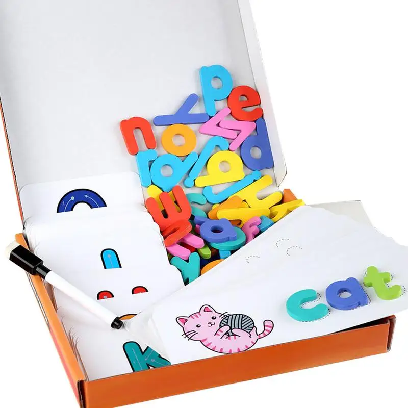 Read Spelling Learning Toy Reading Letters Matching Flash Cards Toy Words Recognition Game Reusable Word Builders Learning