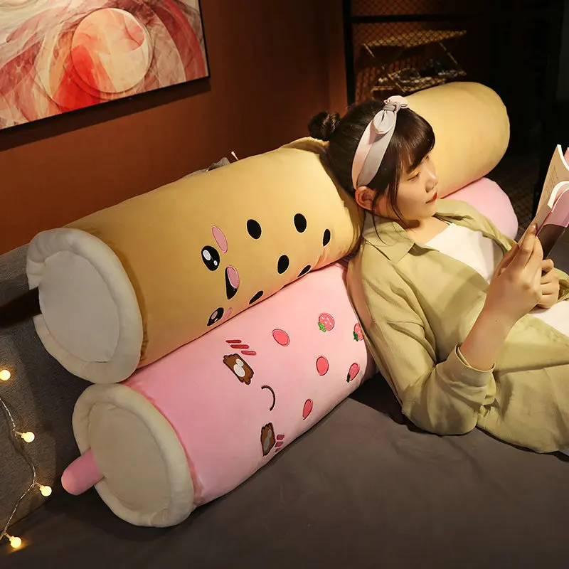 

100-150cm Real-Life Bubble Cup Cloth Long Pillow Kawaii Fruit Milk Tea Plush Toys Soft Sleeping Cushion Stuffed Gift