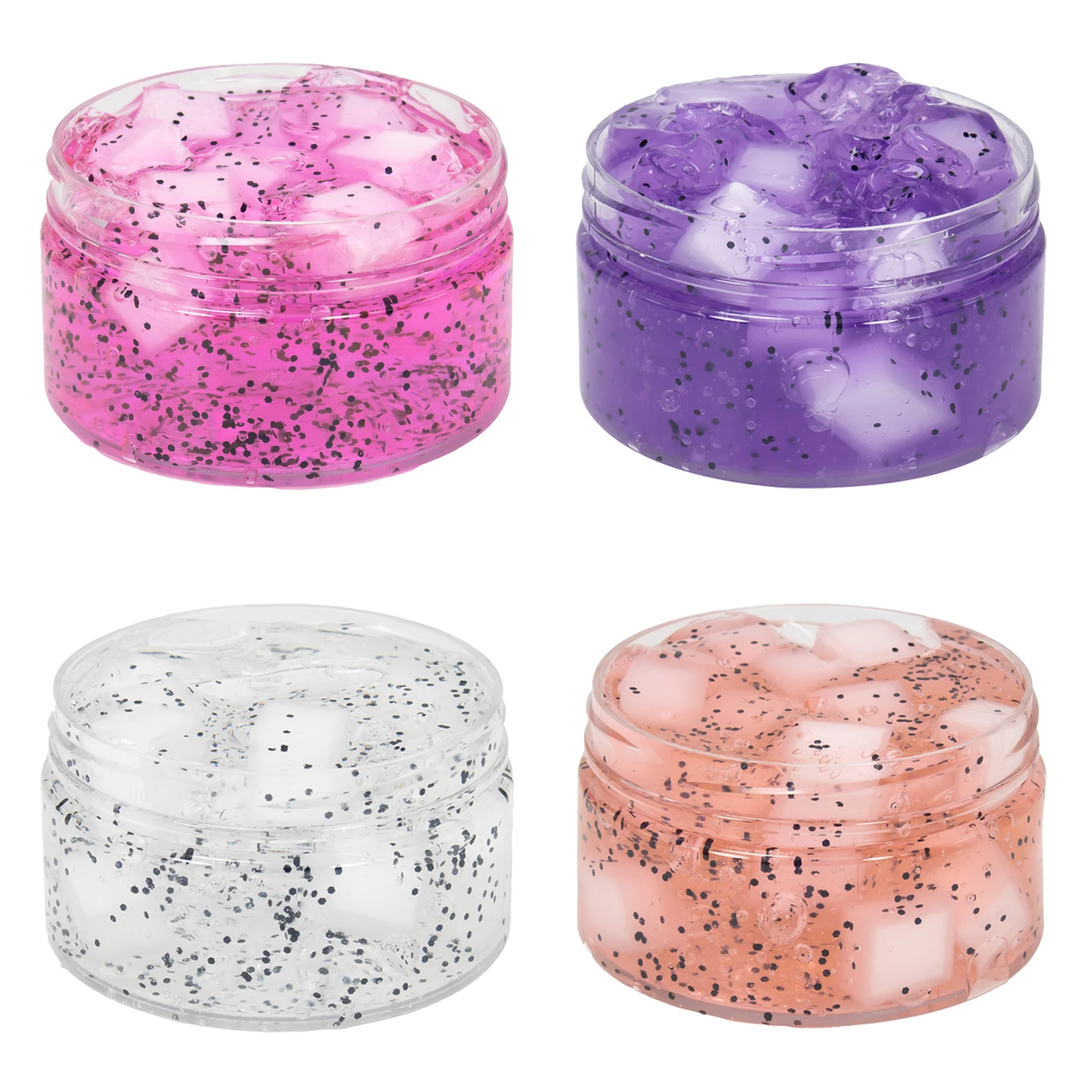 120ML Jelly Cube Crunchy Pre-Made Crystal Slime Kit, Super Stretchy Stress-Relief Sensory Toy, Christmas Gift Party Favors Gift 3