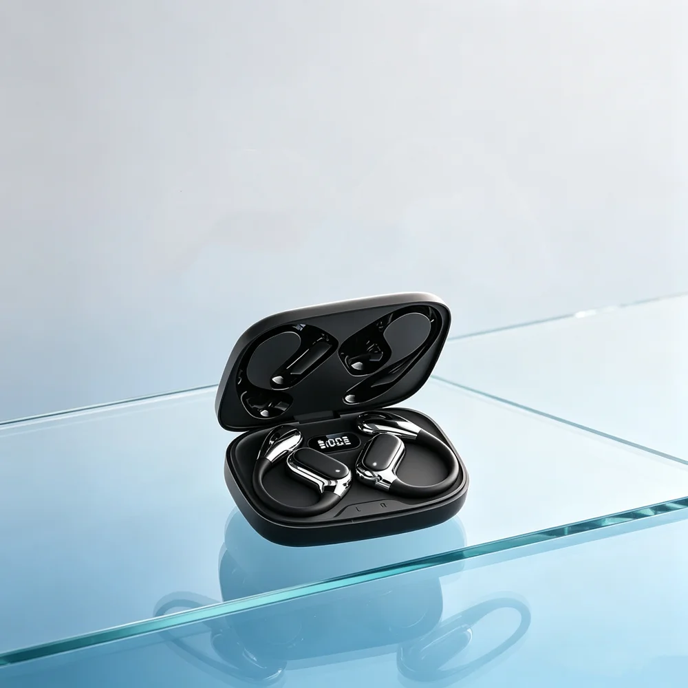 Enhanced Bluetooth Ear Hook Earbuds - HiFi Stereo Wireless Headphones with LED Display and Long Battery Life