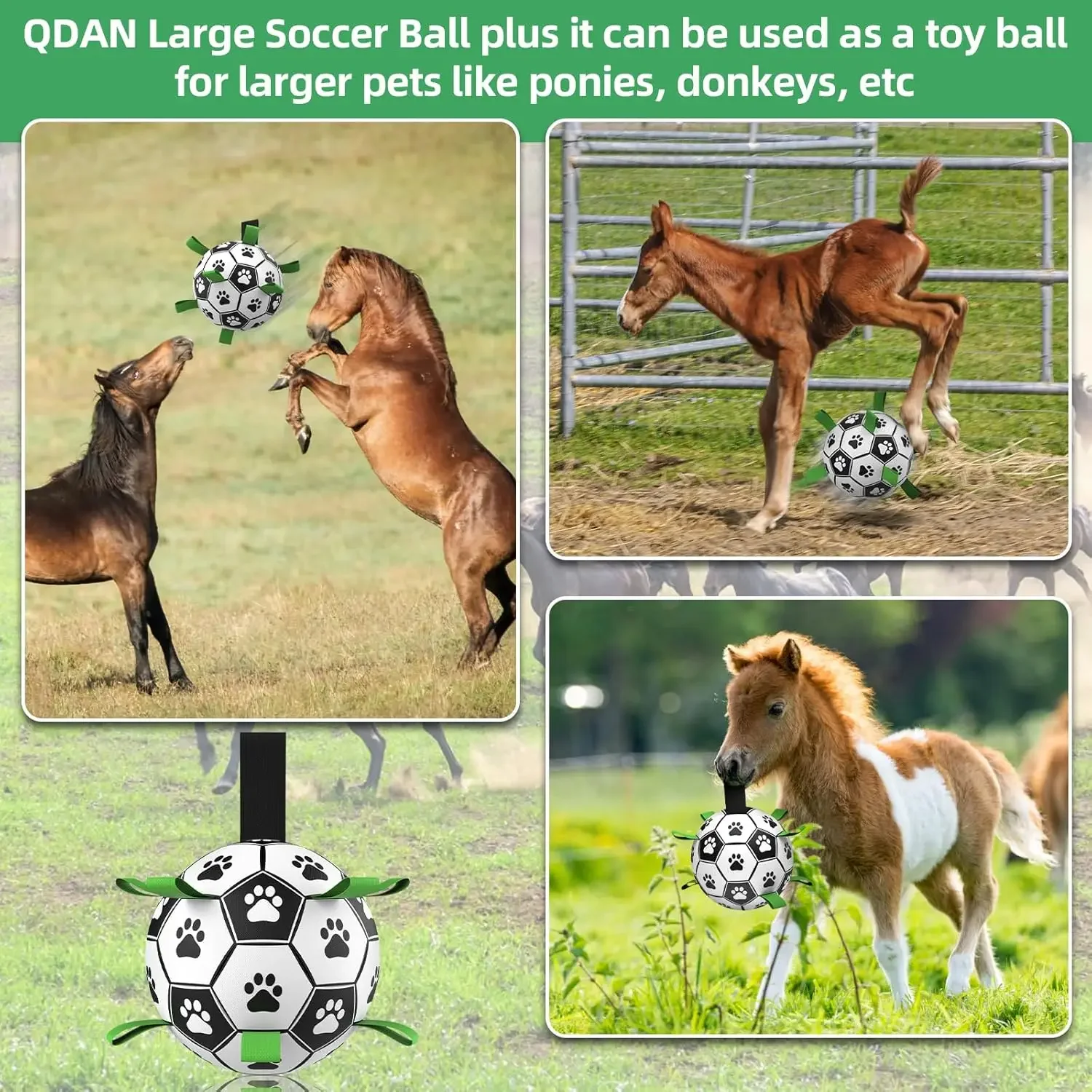Dog Toys Extra Large Soccer Ball with Straps,Interactive Dog Toys,Durable Balls for Large Dogs